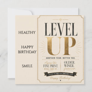 Funny birthday for friends – Age level unlocked Invitation