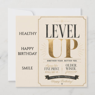 Funny birthday for friends – Age level unlocked Save The Date