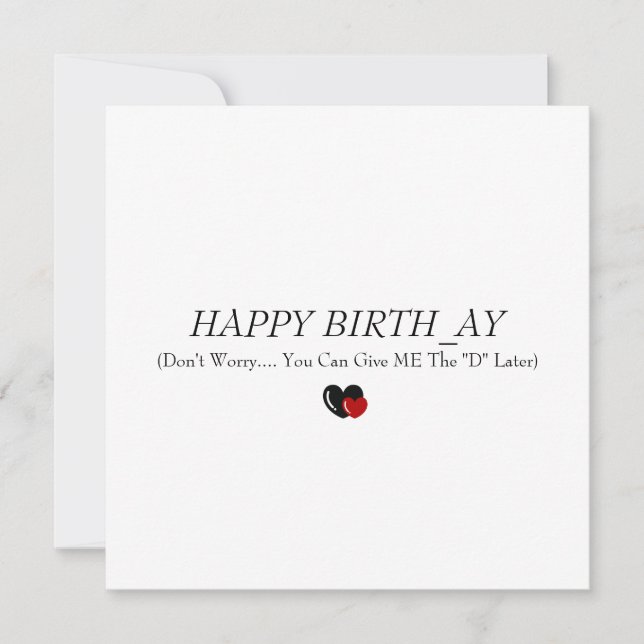 Funny Birthday for husband\ boyfriend rude card (Front)
