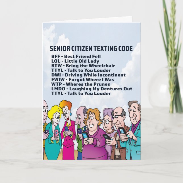 Funny Birthday for Seniors Card (Front)