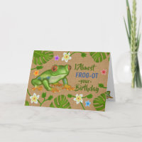 Funny Birthday Frog Puns Cute Tropical Flowers