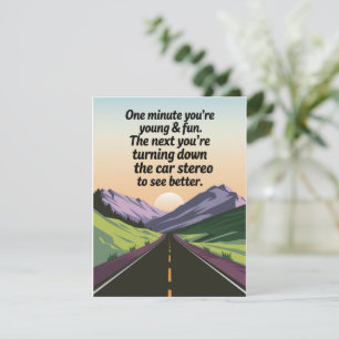 Funny Birthday Getting Old Turning Down the Car Holiday Card