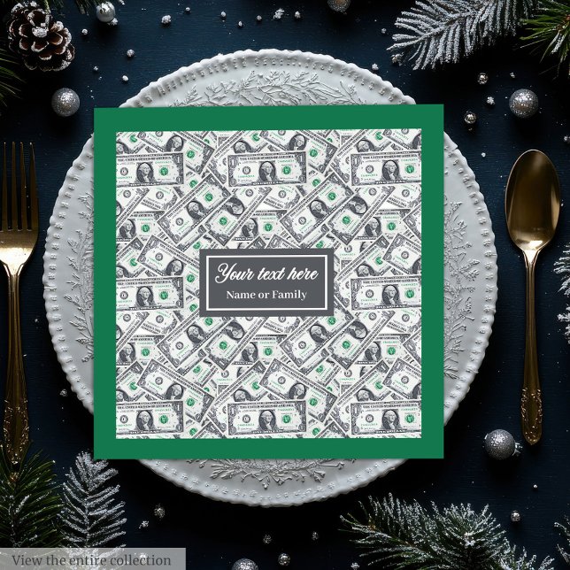 Funny birthday gift one dollar pattern humour napkin (Classic funny gift dollar pattern personalized birthday)