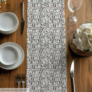 Funny birthday gift trendy cash print custom name medium table runner
