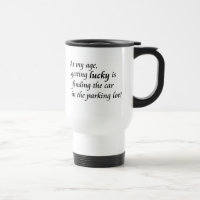 Funny birthday gifts over the hill joke travel mug