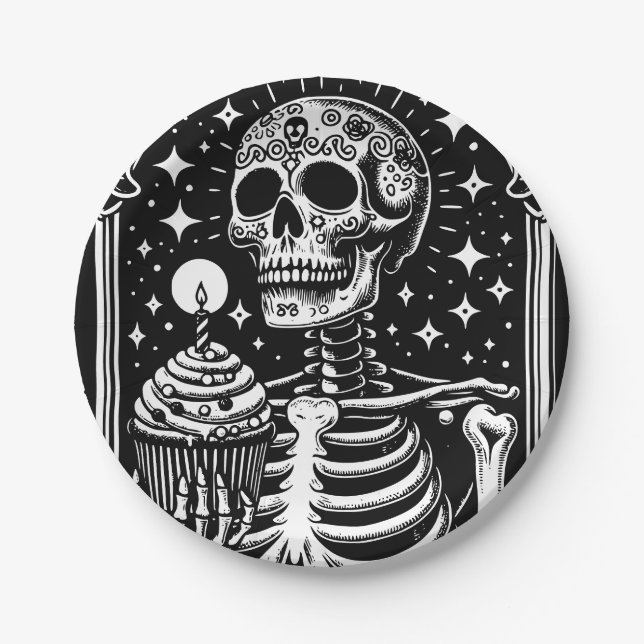 Funny Birthday Gothic Tarot  Paper Plate (Front)