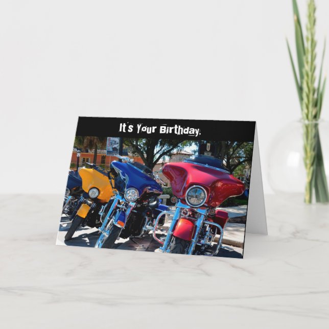 Funny Birthday Harley Whole Hawg (Hog) Card (Front)