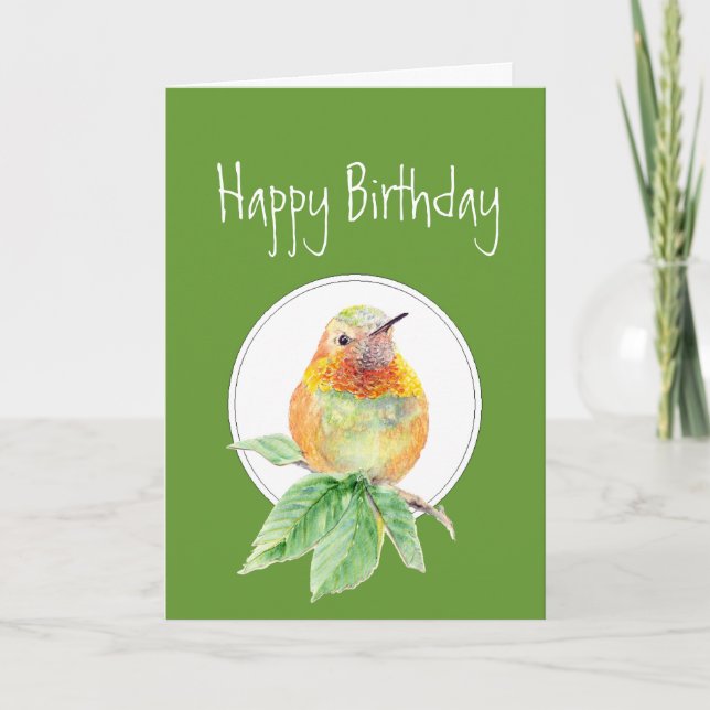 Funny Birthday, Hummingbird, Humour, Bird Card (Front)