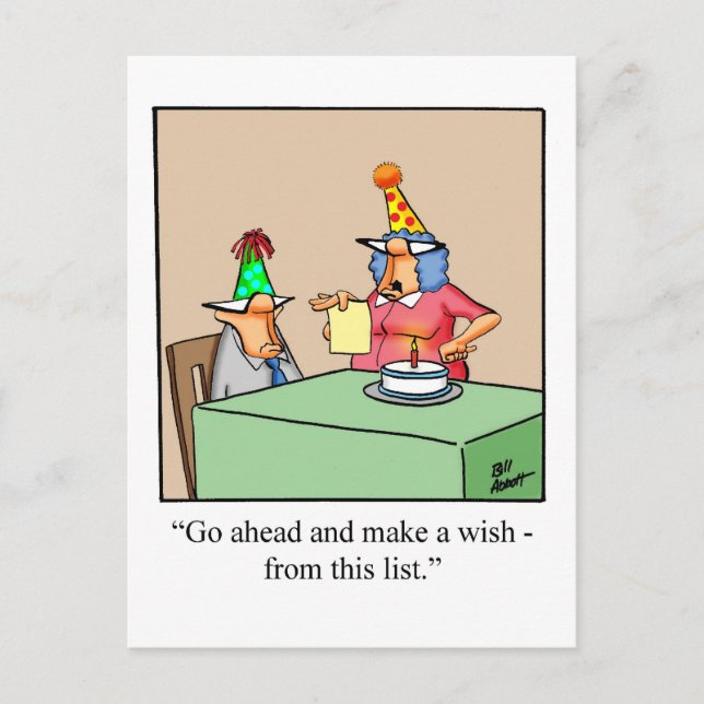 Funny Birthday Humour Postcard For Him (Front)