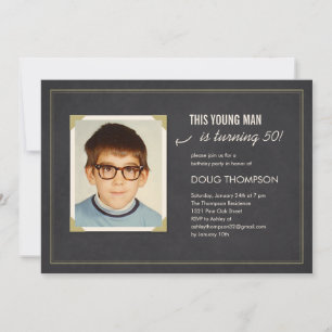 Funny Birthday Invitations with an Old Photo