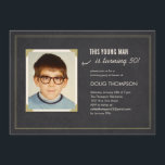 Funny Birthday Invitations with an Old Photo<br><div class="desc">Funny birthday invitations for adults featuring an old photo and a dark charcoal design. Great for both men and women. Upload your old photo and customise the wording with a personalised headline and your birthday party information. Preview what the finished invite will look like on screen before you order.</div>