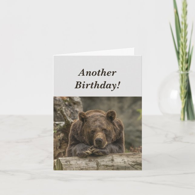 Funny Birthday it's Grizzly Bear Humor Card (Front)
