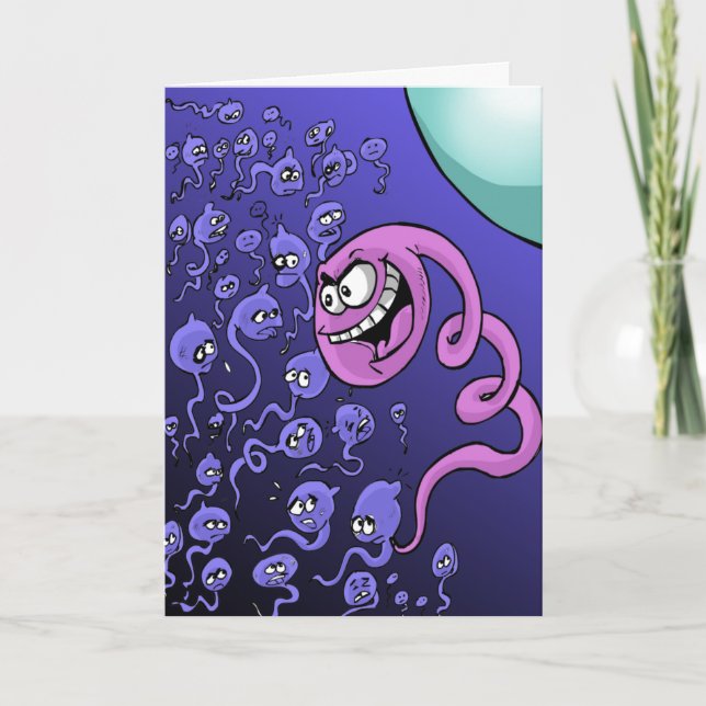 Funny Birthday Jokes - Mighty Sperm Card (Front)
