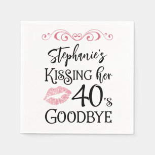 Funny Birthday Kissing A Decade Goodbye Custom Napkin
