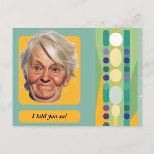 Funny Birthday Lady Retro Postcard