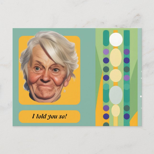 Funny Birthday Lady Retro Postcard (Front)