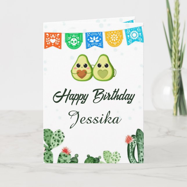 Funny Birthday Let's Get Smashed Avocado  Card (Front)