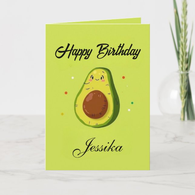 Funny Birthday Let's Get Smashed Avocado  Card (Front)
