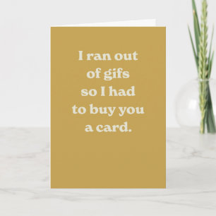 Funny birthday modern yellow silly sarcastic card