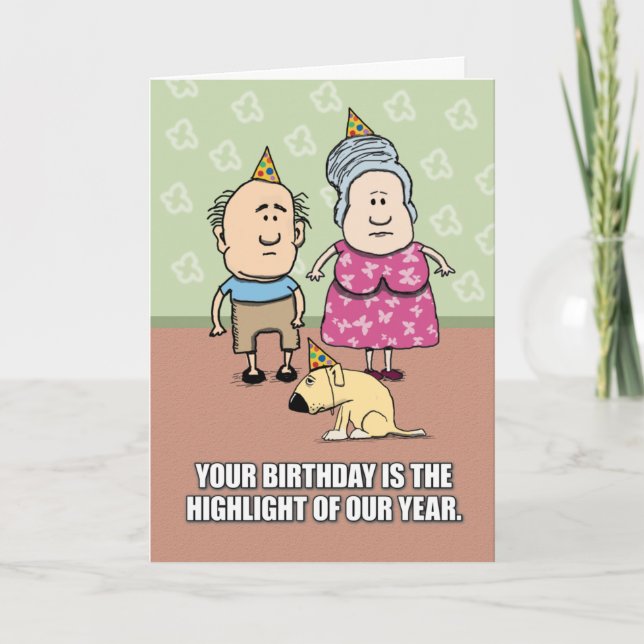 Funny Birthday: Not Really Party People Card (Front)