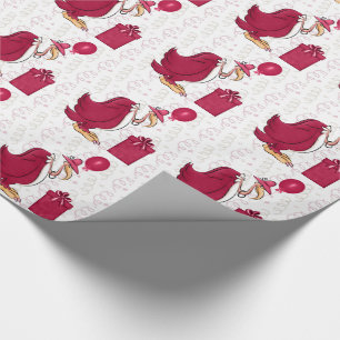 Funny Birthday Old Female Buzzard in Pink Wrapping Paper