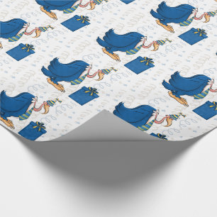 Funny Birthday Old Male Buzzard in Blue Stripe Tie Wrapping Paper