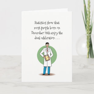 Funny Birthday on Christmas Holiday Card