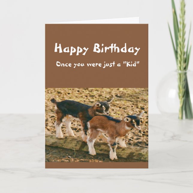 Funny Birthday Over the Hill Old Goat Humour Card (Front)