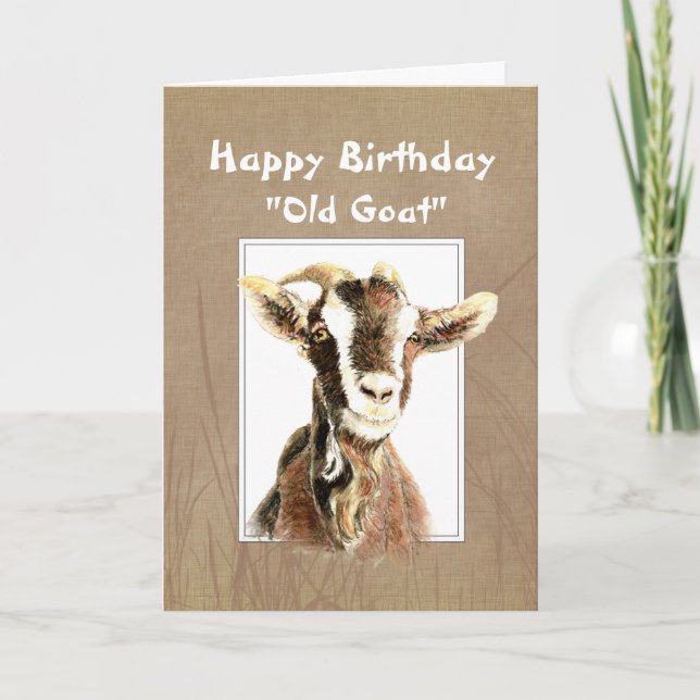 Funny Birthday Over the Hill Old Goat Humour Card (Front)
