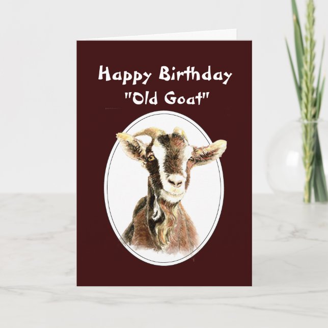 Funny Birthday Over the Hill Old Goat Humour Card (Front)