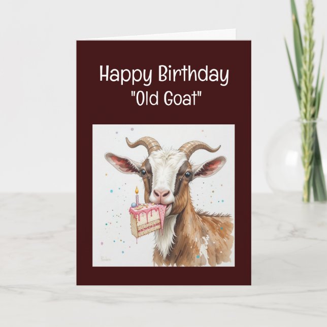 Funny Birthday Over the Hill Old Goat Humour Card (Front)