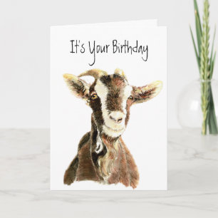 Funny Birthday, Over the Hill, Old Goat Humour Card