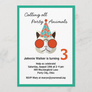 Funny Birthday Party Animal - All Ages Invitation