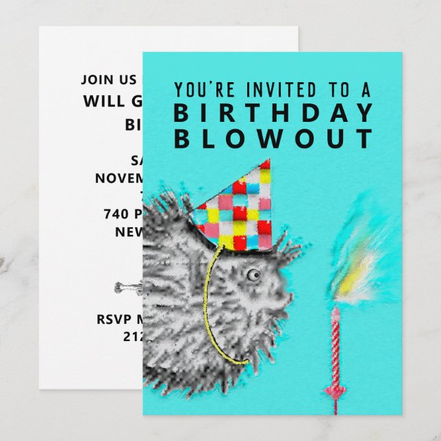 Funny Birthday Party Invitation (Front/Back)