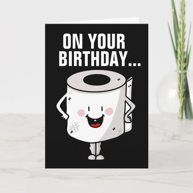 FUNNY BIRTHDAY POOP CARDS GOOD BOWEL MOVEMENTS (Front)