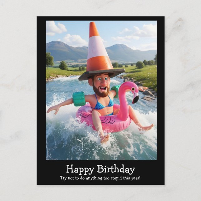 Funny Birthday postcards for men (Front)