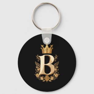Funny Birthday Queen B - Letter B And Crown (bee)  Key Ring