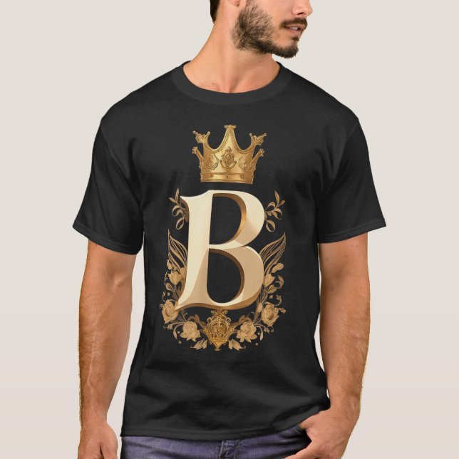 Funny Birthday Queen B - Letter B And Crown (bee)  T-Shirt (Front)
