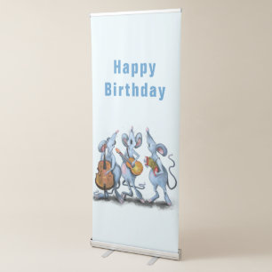 Funny Birthday Retractable Banner Mouse Music Band