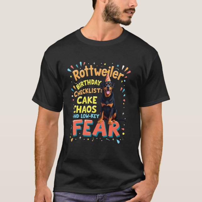 Funny Birthday  Rottweiler Dog T-Shirt (Front)