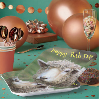 Funny Birthday Sheep Paper Plate