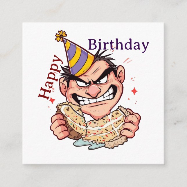 Funny Birthday Sticker Enclosure Card (Front)