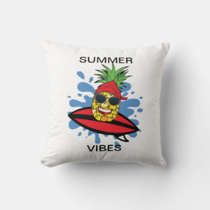 Funny Birthday Surfing Pineapple Cushion