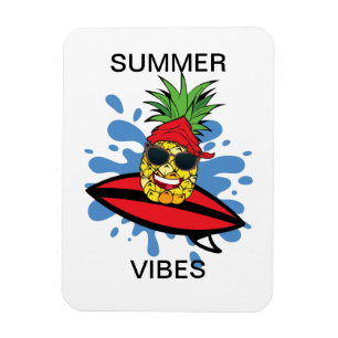 Funny Birthday Surfing Pineapple Magnet