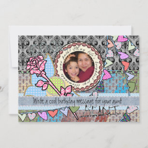 Funny birthday template photo card - Aunt