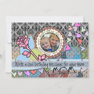 Funny birthday template photo card - mum
