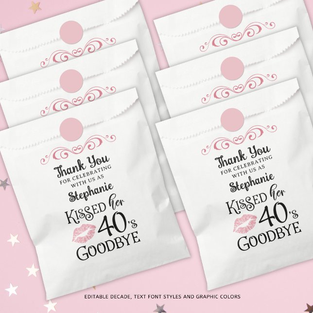 Funny Birthday Thank You Kissed Her Decade Goodbye Favour Bags (Creator Uploaded)