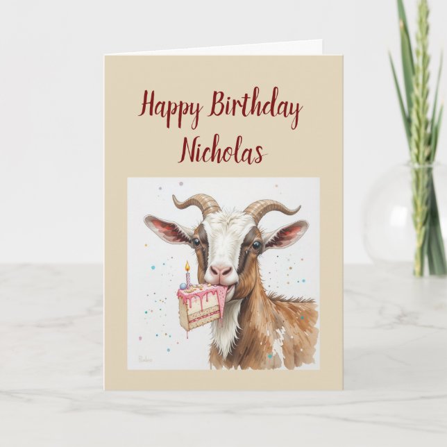 Funny Birthday to Favourite Old Goat, humour Holiday Card (Front)