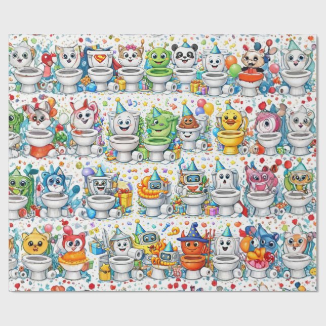 Funny Birthday Toilet Wrapping Paper (Flat)