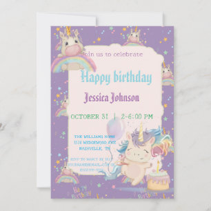Funny Birthday Unicorn Invitation